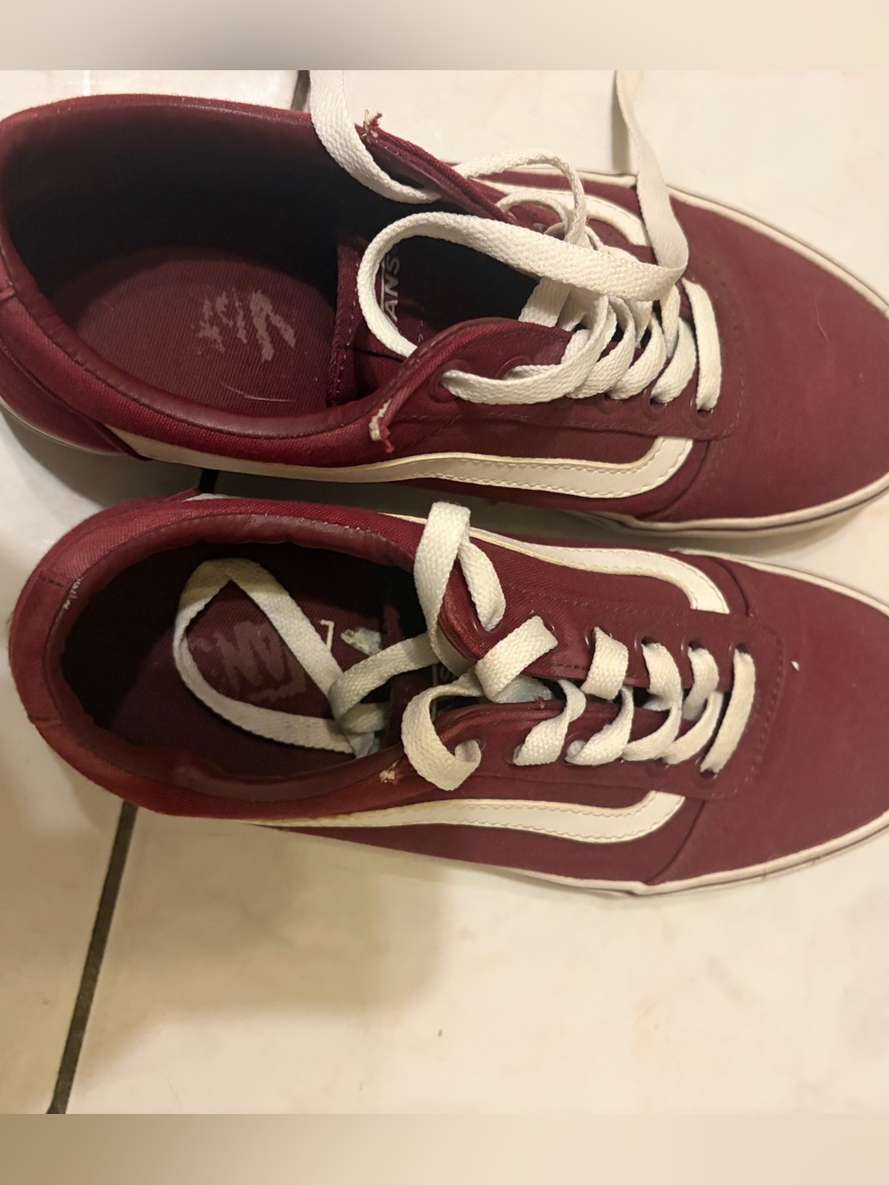Vans Old Skool Sneakers in Maroon and White